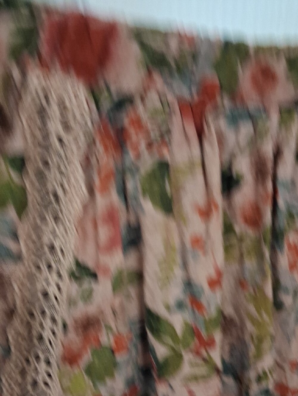 NATURAL LIFE Floral Wide-Leg Pants in Blush with Coral & Green Accents - Picture 3 of 6